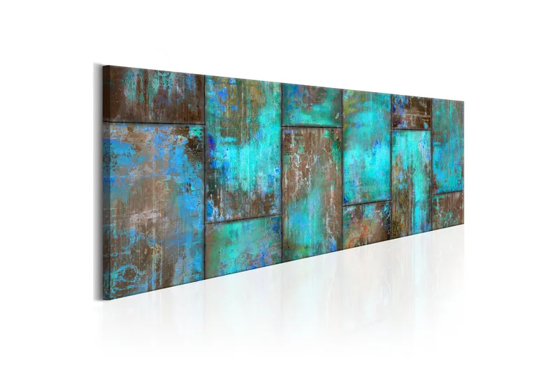 Bilde Metal Mosaic Blue 150x50 - Artgeist sp. z o. o. - Innredning - Bilder & kunst - Lerretsbilder
