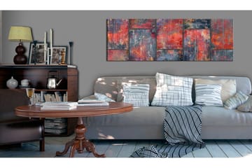Bilde Metal Mosaic Red 150x50 - Artgeist sp. z o. o. - Innredning - Bilder & kunst - Lerretsbilder
