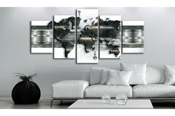 Bilde Metal World Map 100x50 - Artgeist sp. z o. o. - Innredning - Bilder & kunst - Lerretsbilder