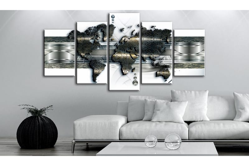 Bilde Metal World Map 200x100 - Artgeist sp. z o. o. - Innredning - Bilder & kunst - Lerretsbilder