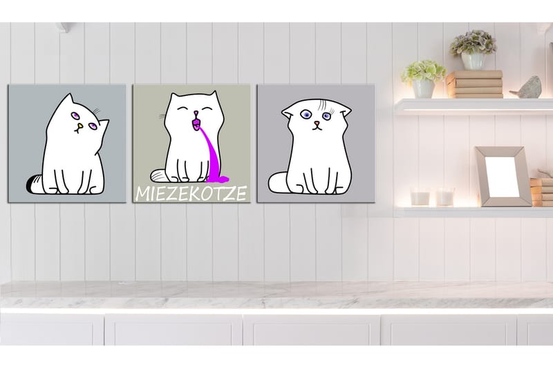 Bilde Miezekotze Cat Trio 120x40 - Artgeist sp. z o. o. - Innredning - Bilder & kunst - Lerretsbilder