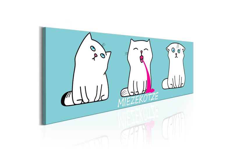 Bilde Miezekotze Cat Trio Blue 150x50 - Artgeist sp. z o. o. - Innredning - Bilder & kunst - Lerretsbilder