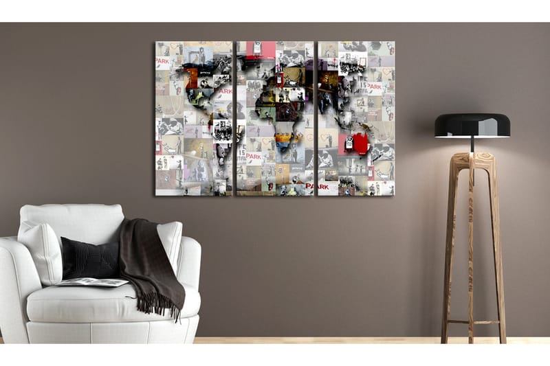Bilde Modern World's Map 120x80 - Artgeist sp. z o. o. - Innredning - Bilder & kunst - Lerretsbilder