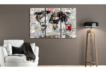 Bilde Modern World's Map 90x60 - Artgeist sp. z o. o. - Innredning - Bilder & kunst - Lerretsbilder