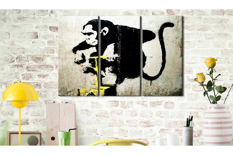 Bilde Monkey Tnt Detonator By Banksy 90x60 - Artgeist sp. z o. o. - Innredning - Bilder & kunst - Lerretsbilder