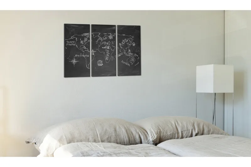 Bilde Monochromatic world map 90x60, Artgeist sp. z o. o.