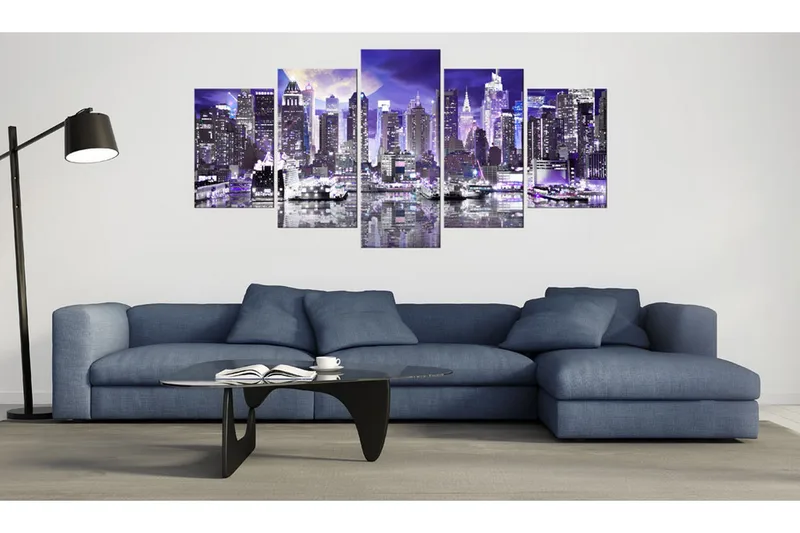 Bilde Moonlit Night In New York City 200x100 - Artgeist sp. z o. o. - Innredning - Bilder & kunst - Lerretsbilder