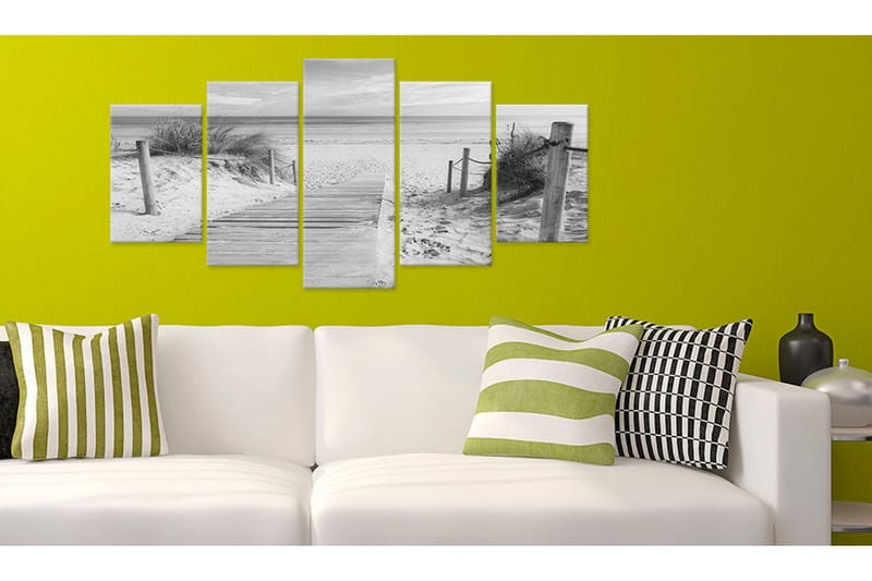 Bilde Morning On The Beach Black And White 100x50 - Artgeist sp. z o. o. - Innredning - Bilder & kunst - Lerretsbilder