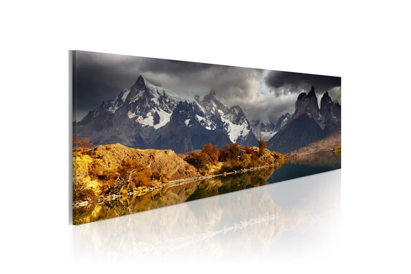 Bilde Mountain Landscape Before A Storm 120x40 - Artgeist sp. z o. o. - Lerretsbilder