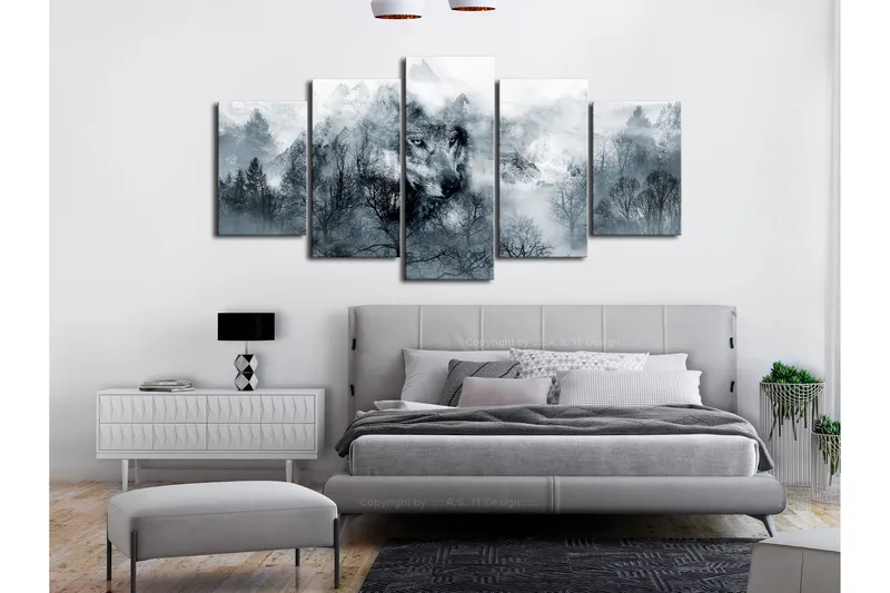 Bilde Mountain Predator 5 Parts Wide 100x50 - Artgeist sp. z o. o. - Innredning - Bilder & kunst - Lerretsbilder