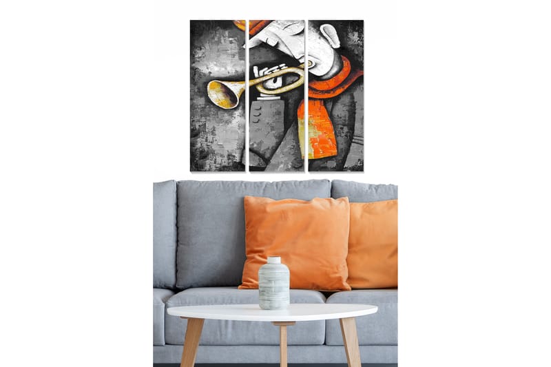 Bilde Music 3-pk Flerfarget - 22x05 cm - Innredning - Bilder & kunst - Lerretsbilder