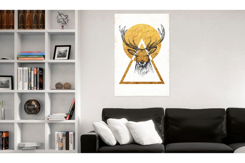 Bilde My Home Golden Deer 40x60 - Artgeist sp. z o. o. - Innredning - Bilder & kunst - Lerretsbilder