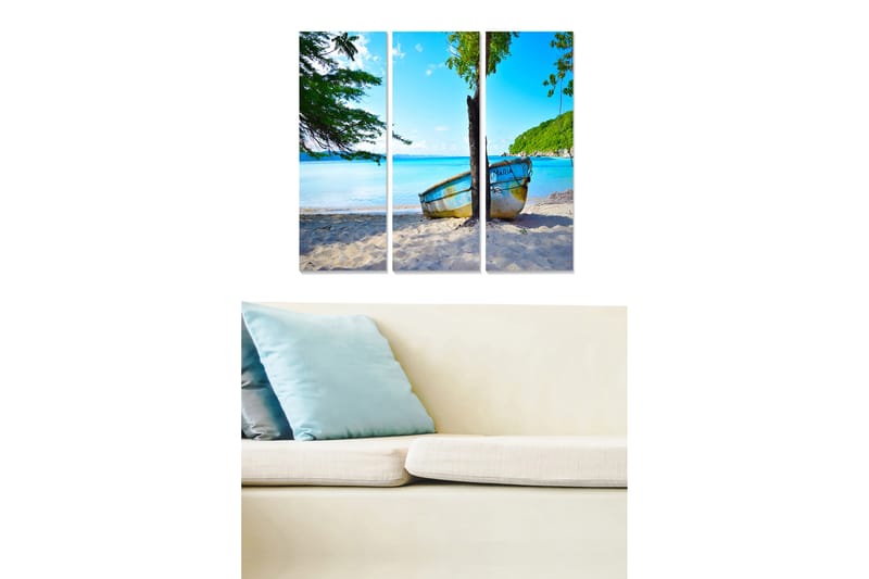 Bilde Nautical 3-pk Flerfarget - 22x05 cm - Innredning - Bilder & kunst - Lerretsbilder