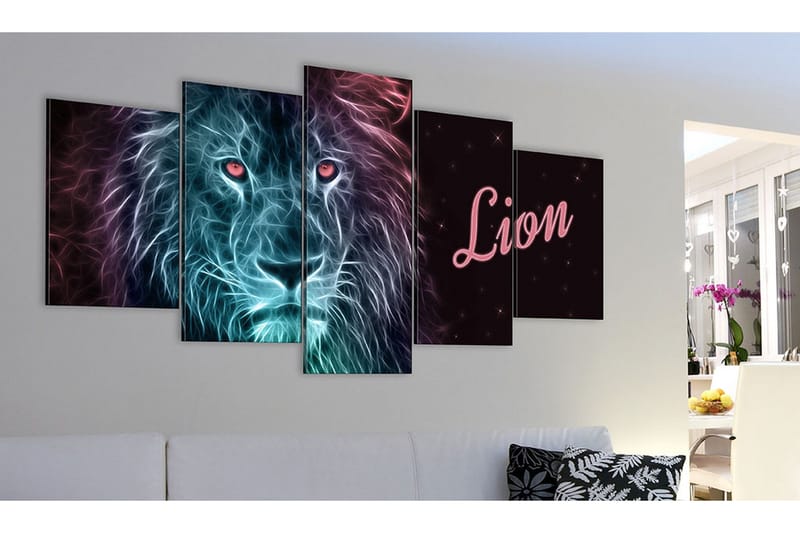 Bilde Neon King 200x100 - Artgeist sp. z o. o. - Innredning - Bilder & kunst - Lerretsbilder