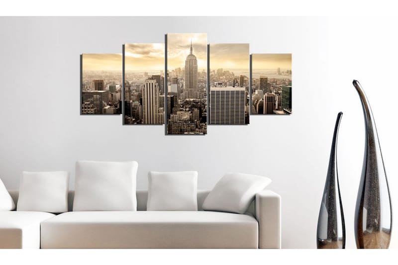 Bilde New York And Sunrise 100x50 - Artgeist sp. z o. o. - Innredning - Bilder & kunst - Lerretsbilder