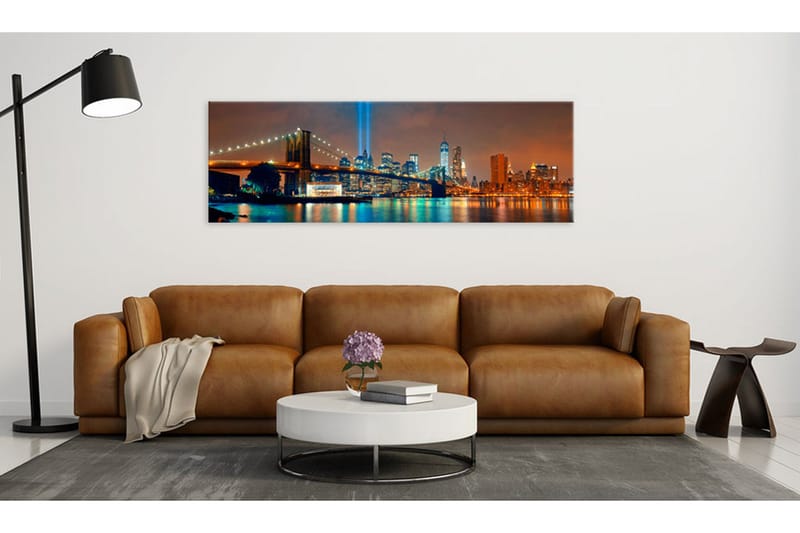 Bilde New York: Beautiful Night 135x45 - Artgeist sp. z o. o. - Innredning - Bilder & kunst - Lerretsbilder