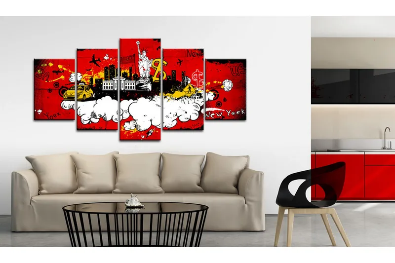 Bilde New York Comic 200x100 - Artgeist sp. z o. o. - Innredning - Bilder & kunst - Lerretsbilder