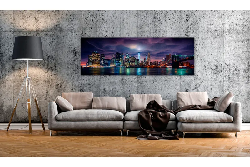 Bilde New York Dark City 135x45 - Artgeist sp. z o. o. - Innredning - Bilder & kunst - Lerretsbilder