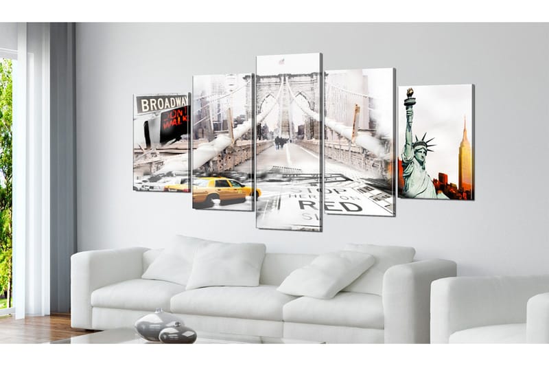 Bilde New York In The Fog 200x100 - Artgeist sp. z o. o. - Innredning - Bilder & kunst - Lerretsbilder