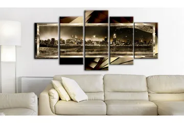 Bilde New York Starry Night Sepia 100x50 - Artgeist sp. z o. o. - Innredning - Bilder & kunst - Lerretsbilder