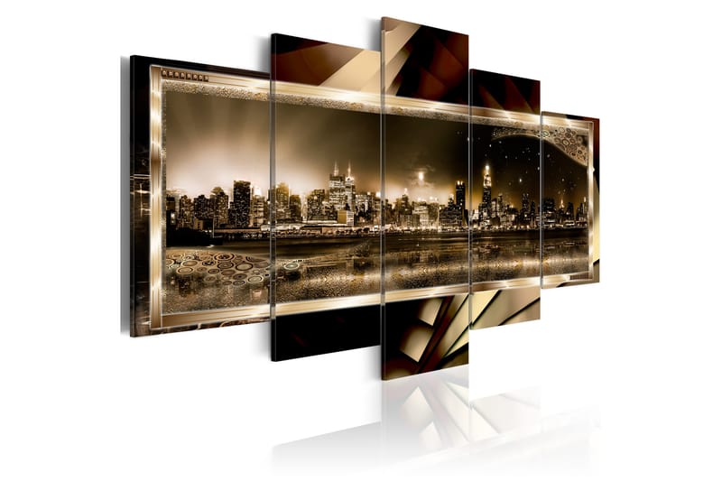 Bilde New York Starry Night Sepia 100x50 - Artgeist sp. z o. o. - Innredning - Bilder & kunst - Lerretsbilder