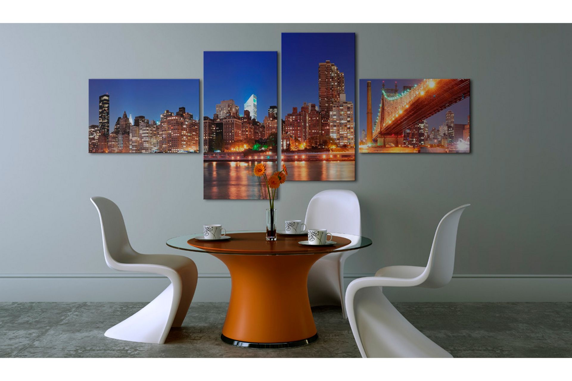 Bilde Night Panorama Nyc 200x90 - Artgeist sp. z o. o. - Innredning - Bilder & kunst - Lerretsbilder