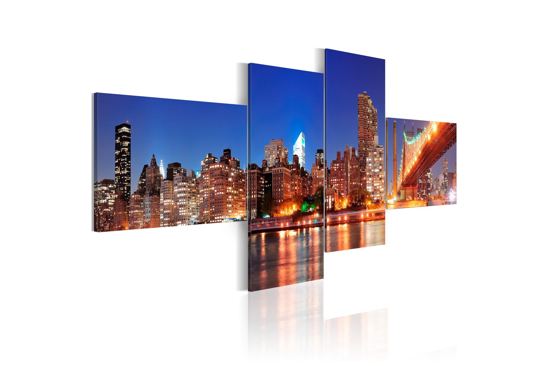 Bilde Night Panorama Nyc 200x90 - Artgeist sp. z o. o. - Innredning - Bilder & kunst - Lerretsbilder
