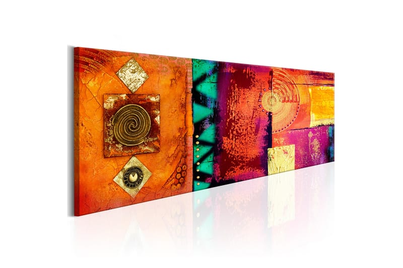 Bilde Orange Abstraction 135x45 - Artgeist sp. z o. o. - Innredning - Bilder & kunst - Lerretsbilder