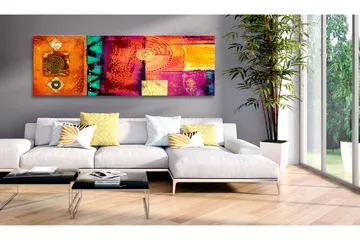 Bilde Orange Abstraction 135x45 - Artgeist sp. z o. o. - Innredning - Bilder & kunst - Lerretsbilder