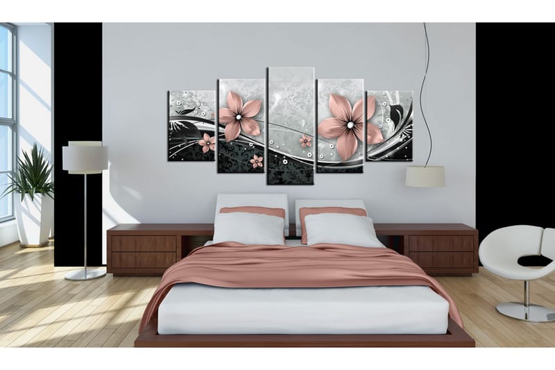 Bilde Orange Flower Of Night 100x50 - Artgeist sp. z o. o. - Innredning - Bilder & kunst - Lerretsbilder
