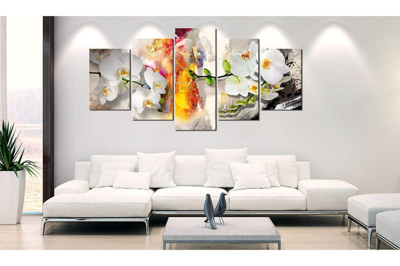Bilde Orchid And Colors 200x100 - Artgeist sp. z o. o. - Innredning - Bilder & kunst - Lerretsbilder