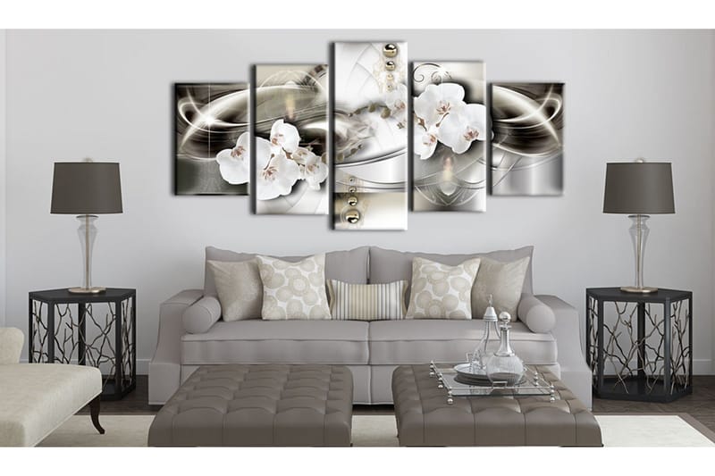 Bilde Orchids Among The Waves Of Gold 200x100 - Artgeist sp. z o. o. - Innredning - Bilder & kunst - Lerretsbilder