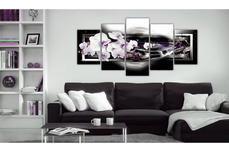 Bilde Orchids On A Black Background 200x100 - Artgeist sp. z o. o. - Innredning - Bilder & kunst - Lerretsbilder