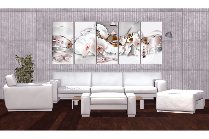 Bilde Orchises And Triangles 200x80 - Artgeist sp. z o. o. - Innredning - Bilder & kunst - Lerretsbilder