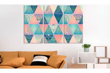 Bilde Oriental Triangles 3 Parts 90x60 - Artgeist sp. z o. o. - Innredning - Bilder & kunst - Lerretsbilder