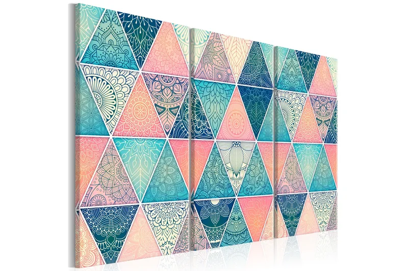 Bilde Oriental Triangles 3 Parts 120x80, Artgeist sp. z o. o.
