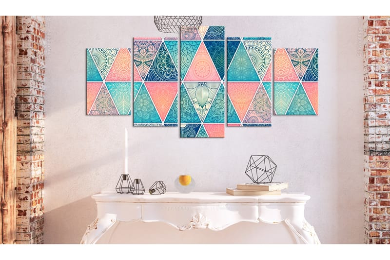 Bilde Oriental Triangles 5 Parts Wide 200x100 - Artgeist sp. z o. o. - Innredning - Bilder & kunst - Lerretsbilder