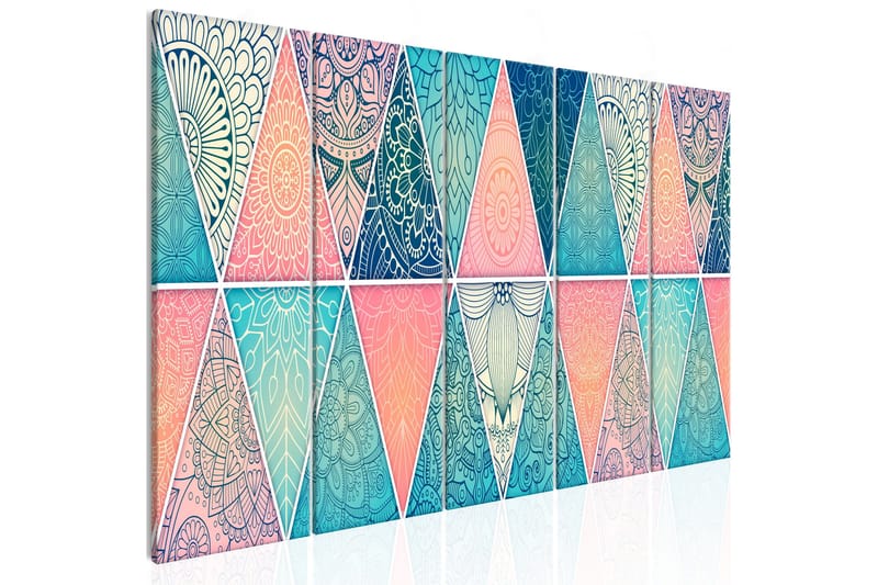Bilde Oriental Triangles 5 Parts Narrow 200x80 - Artgeist sp. z o. o. - Innredning - Bilder & kunst - Lerretsbilder
