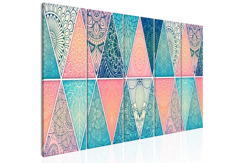 Bilde Oriental Triangles 5 Parts Narrow 200x80 - Artgeist sp. z o. o. - Innredning - Bilder & kunst - Lerretsbilder