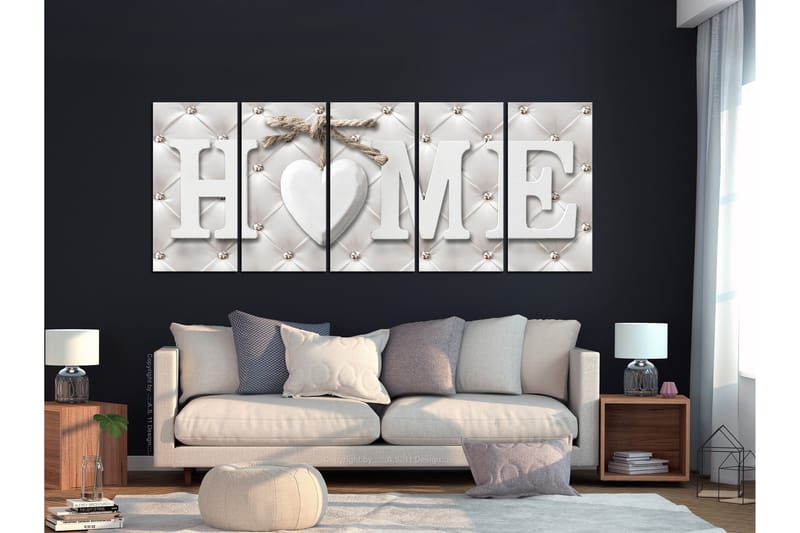 Bilde Quilted Home 5 Parts Narrow 200x80 - Artgeist sp. z o. o. - Innredning - Bilder & kunst - Lerretsbilder