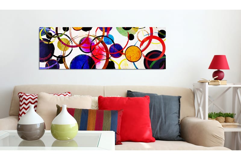 Bilde Rainbow Circles 135x45 - Artgeist sp. z o. o. - Innredning - Bilder & kunst - Lerretsbilder