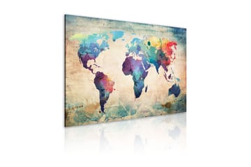 Bilde Rainbow colored map 120x80