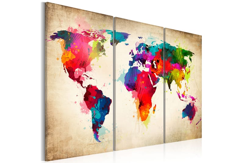 Bilde Rainbow Continents 60x40 - Artgeist sp. z o. o. - Innredning - Bilder & kunst - Lerretsbilder
