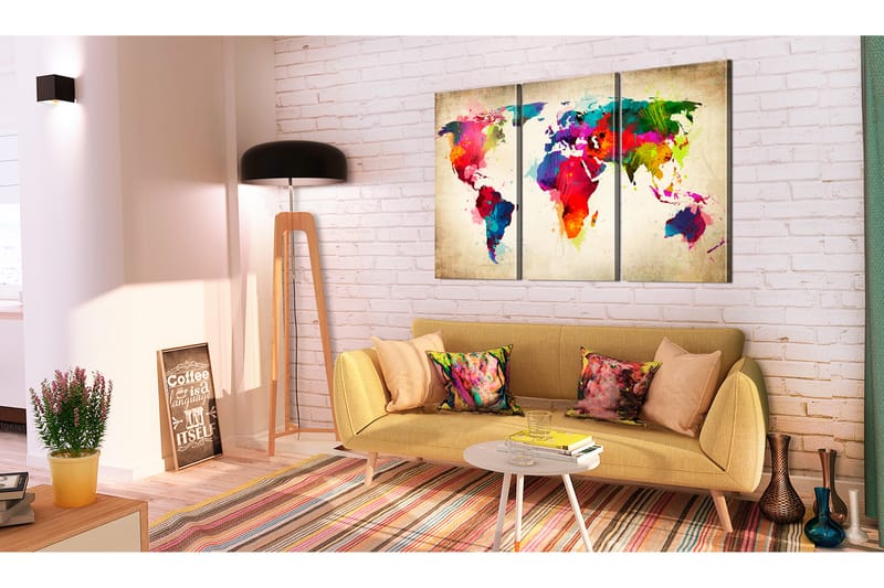 Bilde Rainbow Continents 60x40 - Artgeist sp. z o. o. - Innredning - Bilder & kunst - Lerretsbilder