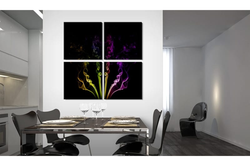 Bilde Rainbow-Farget Røyk Spor 80x80 - Artgeist sp. z o. o. - Innredning - Bilder & kunst - Lerretsbilder