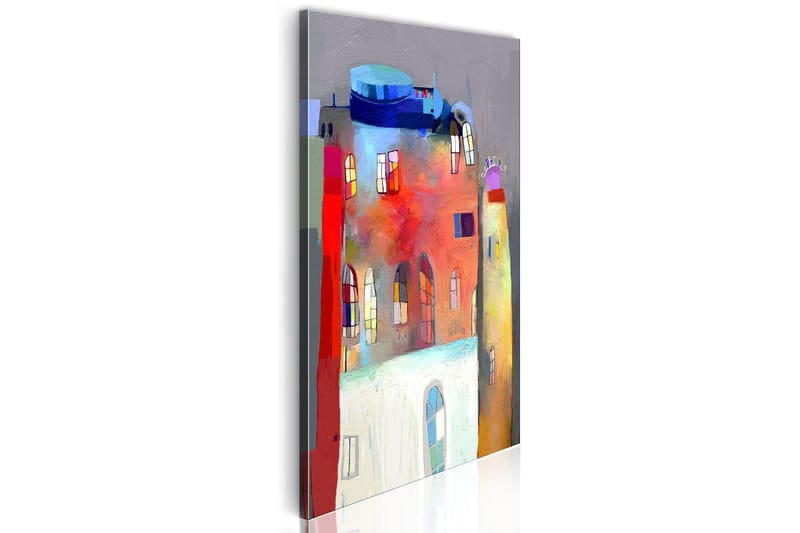 Bilde Rainbow-Hued House 40x80 - Artgeist sp. z o. o. - Innredning - Bilder & kunst - Lerretsbilder