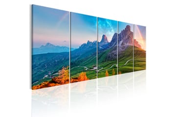 Bilde Rainbow In The Alps 225x90 - Artgeist sp. z o. o. - Innredning - Bilder & kunst - Lerretsbilder