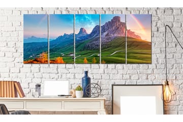 Bilde Rainbow In The Alps 225x90 - Artgeist sp. z o. o. - Innredning - Bilder & kunst - Lerretsbilder