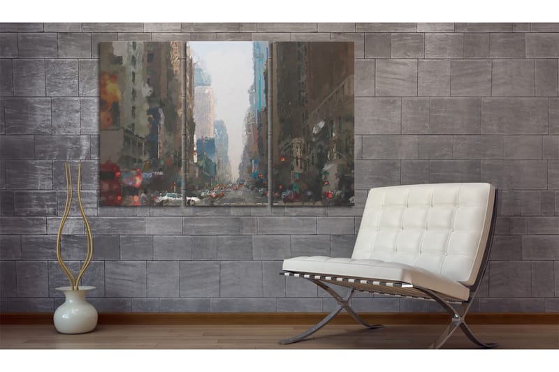 Bilde Rainy city behind the glass 90x60 - Artgeist sp. z o. o. - Innredning - Bilder & kunst - Lerretsbilder