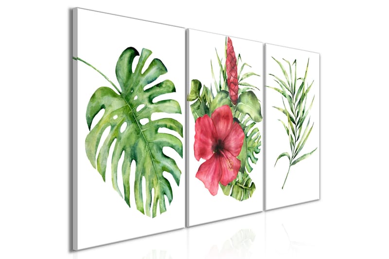 Bilde Red Hibiscus 3 Parts 120x60, Artgeist sp. z o. o.